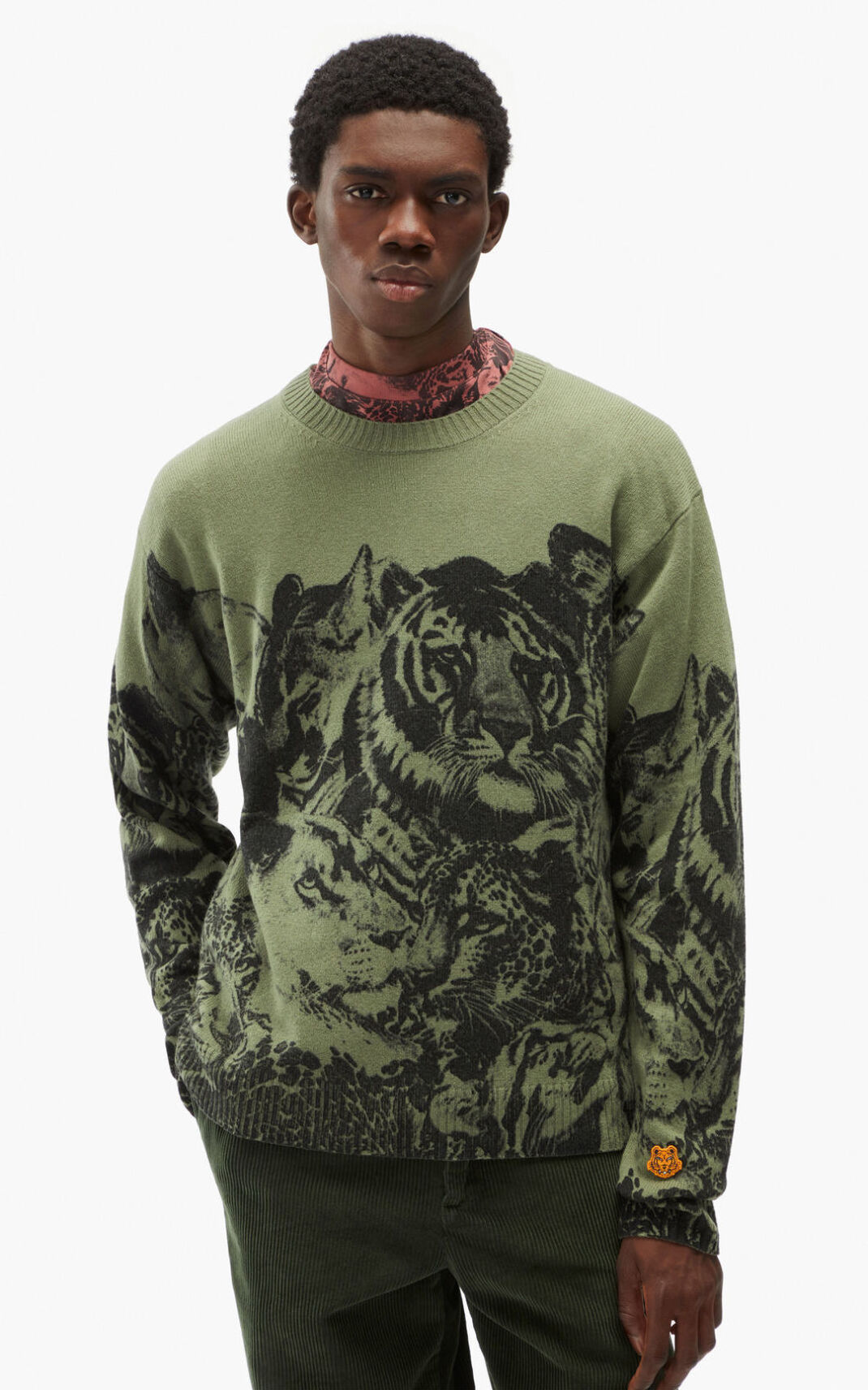 Kenzo Wildtigers loose wool Pulóver Férfi Világos Zöld | ID.056413